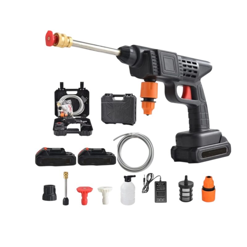 High-Pressure Car Wash Spray Gun Machine with Rechargeable 2 Batteries